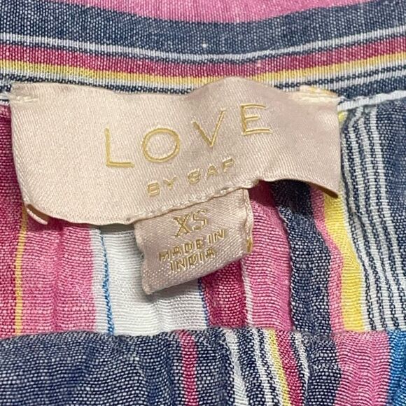 Love by GAP Multi Striped Linen Blend Top MI020 - Picture 3 of 7